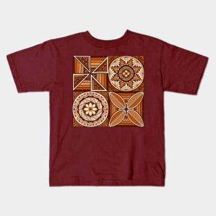 Tapa patchwork - rust Kids T-Shirt